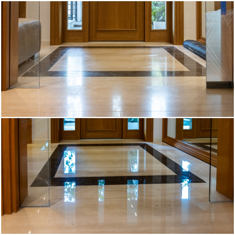 renowacja posadzki przed i po