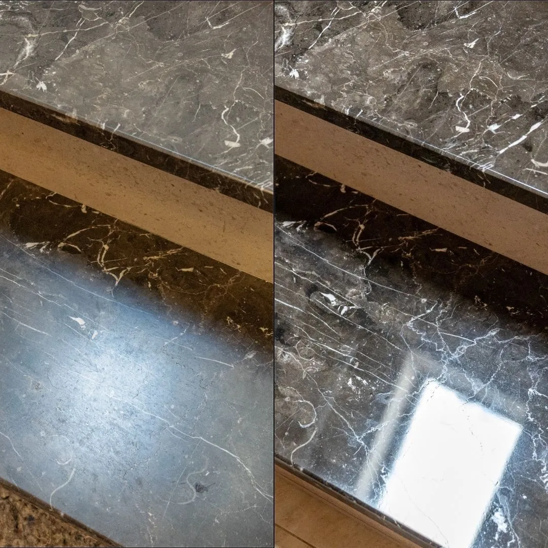 schody z kamienia przed i po renowacji